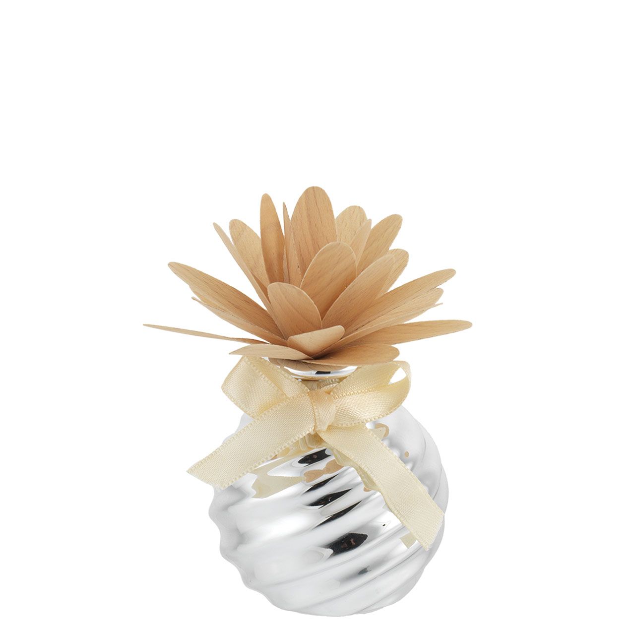 SFERA 55*60 CON DIFFUSORE DALIA STILIZZATA IN LEGNO TORTORA